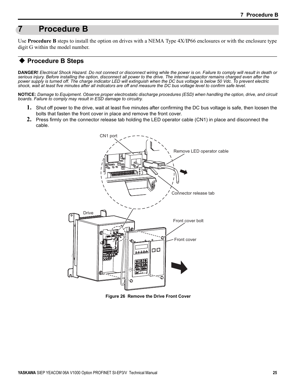7 procedure b, Procedure b steps, Procedure b | From, 7procedure b | Yaskawa V1000-Series Option SI-EP3/V PROFINET User Manual | Page 25 / 72