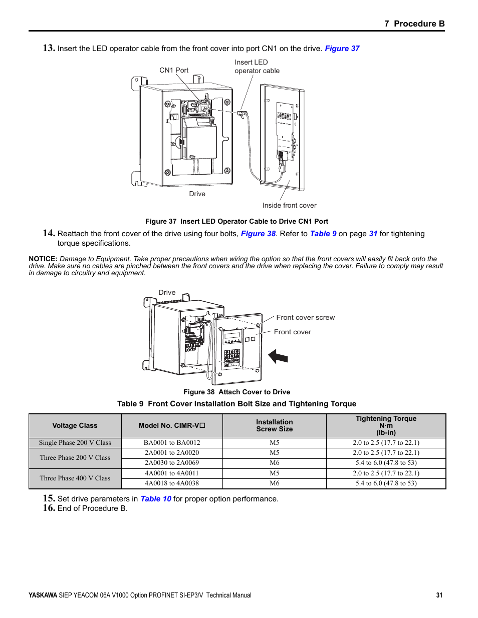Yaskawa V1000-Series Option SI-EP3/V PROFINET User Manual | Page 31 / 72