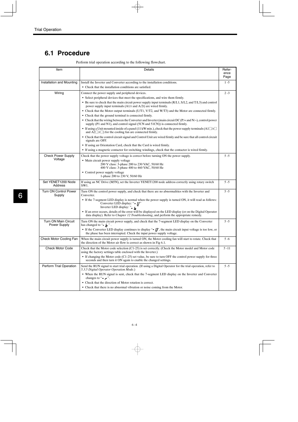 1 procedure | Yaskawa Varispeed 626M5 User Manual | Page 110 / 305