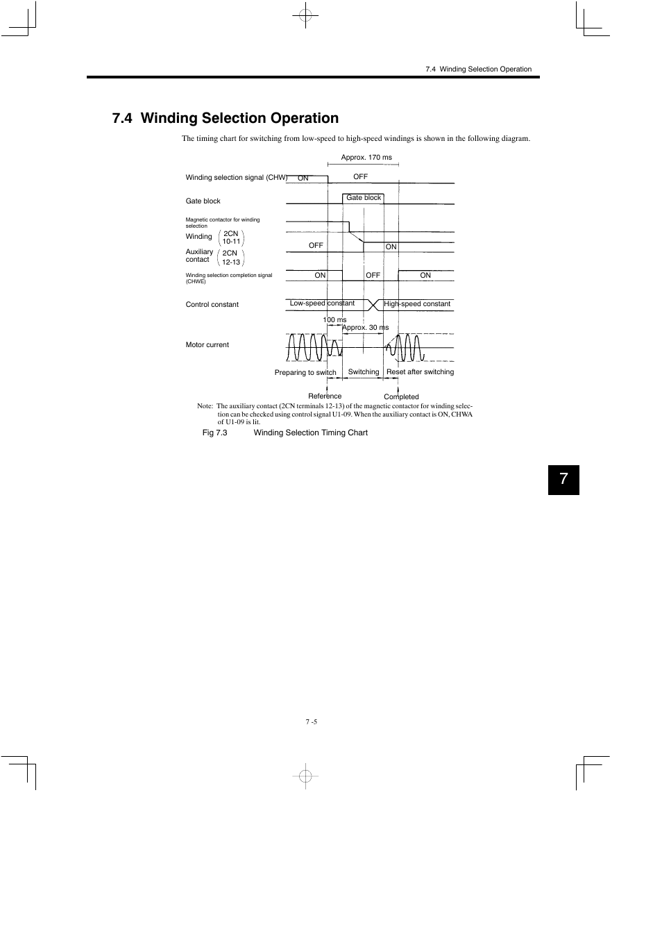 4 winding selection operation | Yaskawa Varispeed 626M5 User Manual | Page 128 / 305