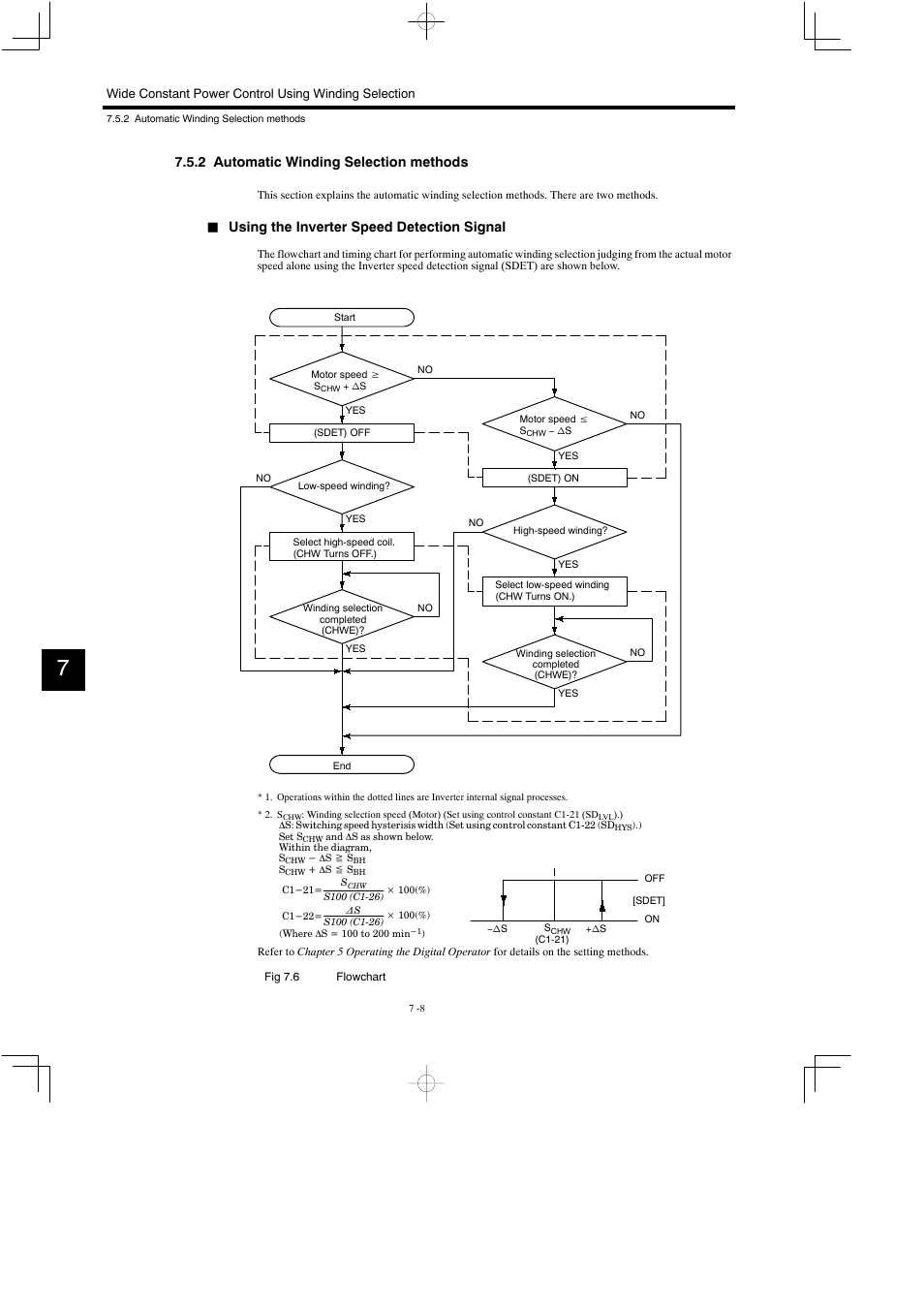 2 automatic winding selection methods, Using the inverter speed detection signal | Yaskawa Varispeed 626M5 User Manual | Page 131 / 305