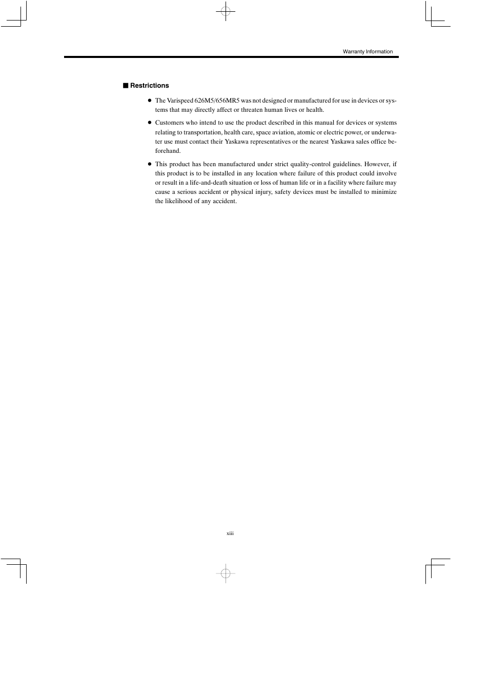 Yaskawa Varispeed 626M5 User Manual | Page 14 / 305