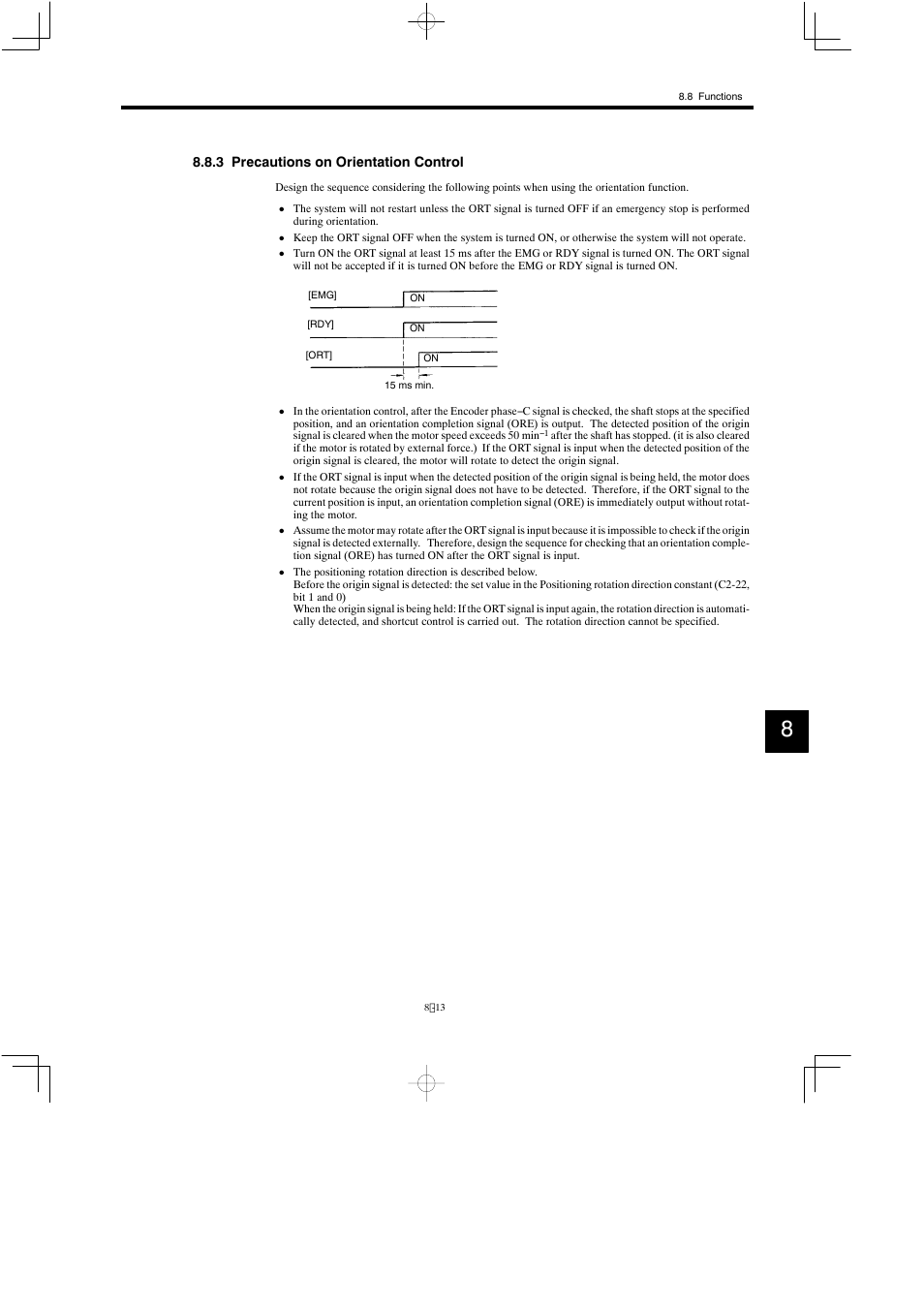 3 precautions on orientation control | Yaskawa Varispeed 626M5 User Manual | Page 147 / 305