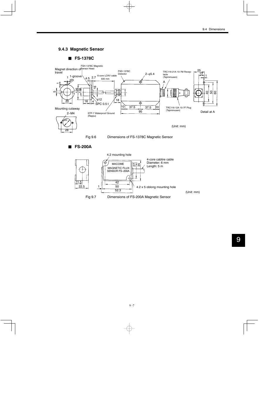 3 magnetic sensor, Fs-1378c, Fs-200a | Yaskawa Varispeed 626M5 User Manual | Page 156 / 305