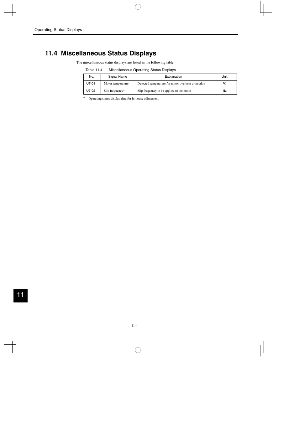 4 miscellaneous status displays | Yaskawa Varispeed 626M5 User Manual | Page 184 / 305