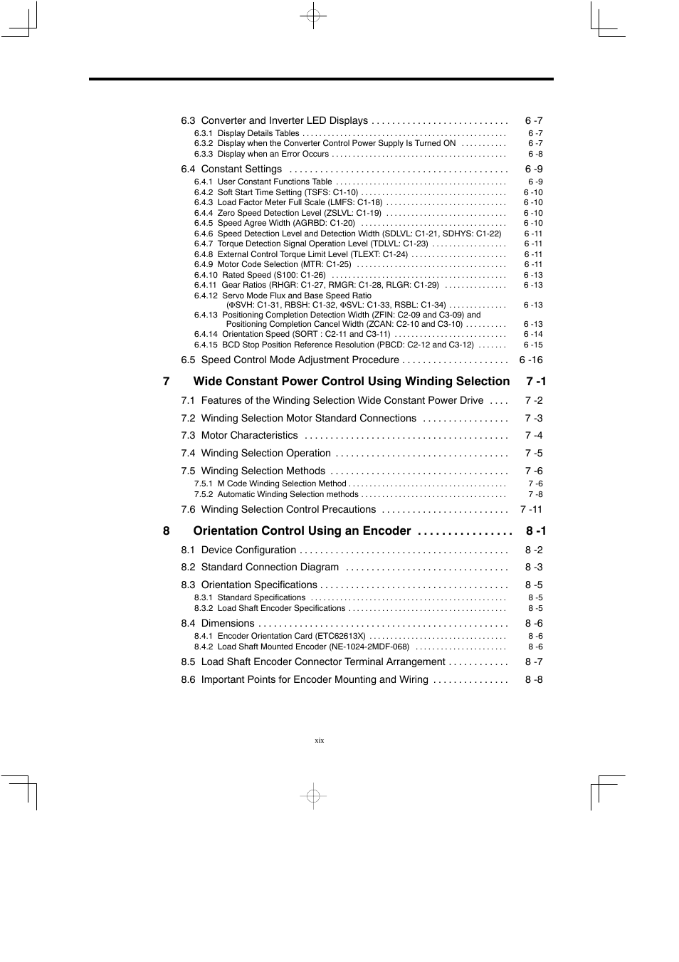 8orientation control using an encoder 8 -1 | Yaskawa Varispeed 626M5 User Manual | Page 20 / 305