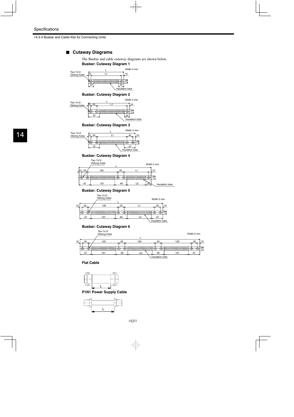 Cutaway diagrams, Specifications | Yaskawa Varispeed 626M5 User Manual | Page 256 / 305