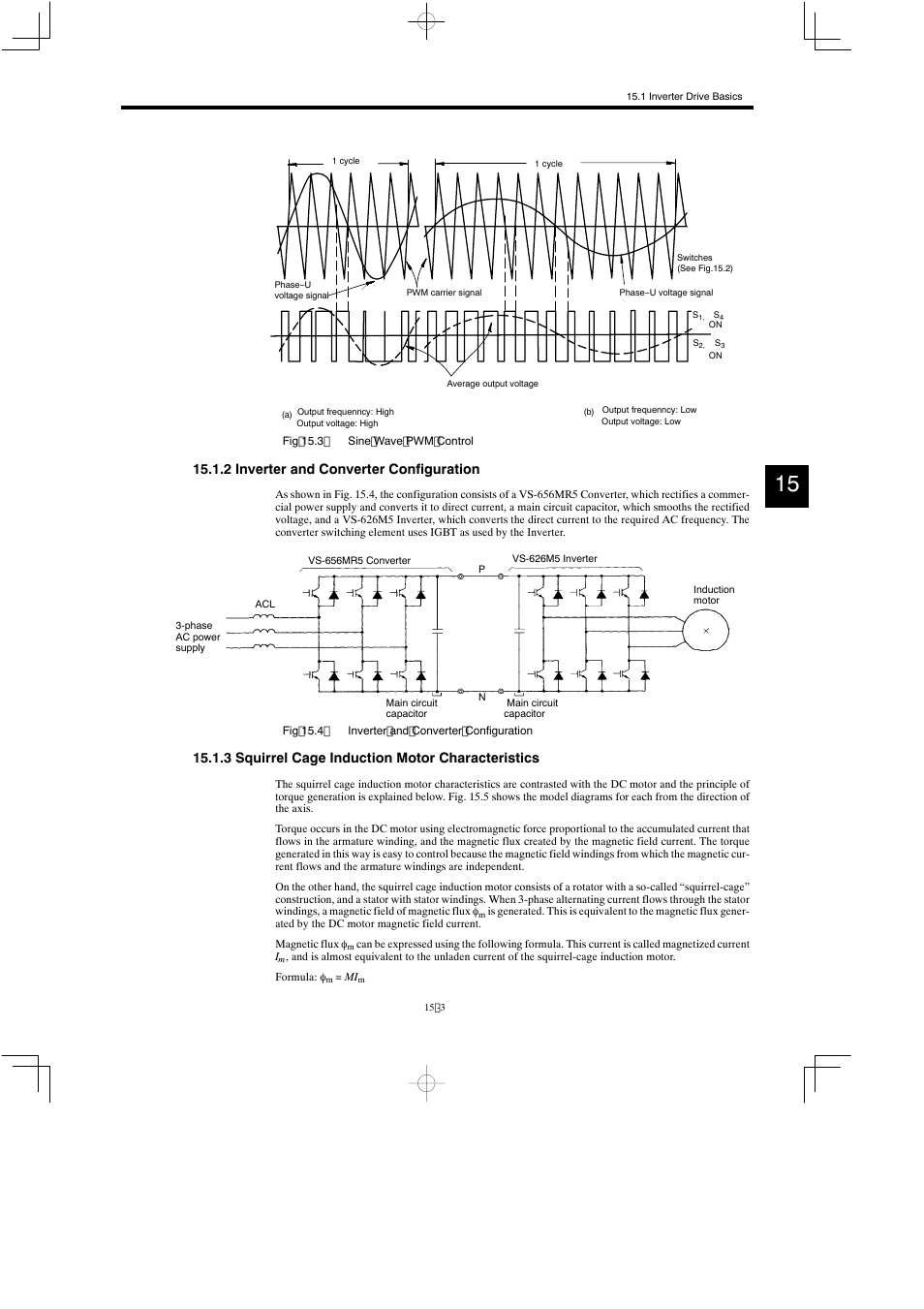 2 inverter and converter configuration, 3 squirrel cage induction motor characteristics | Yaskawa Varispeed 626M5 User Manual | Page 275 / 305