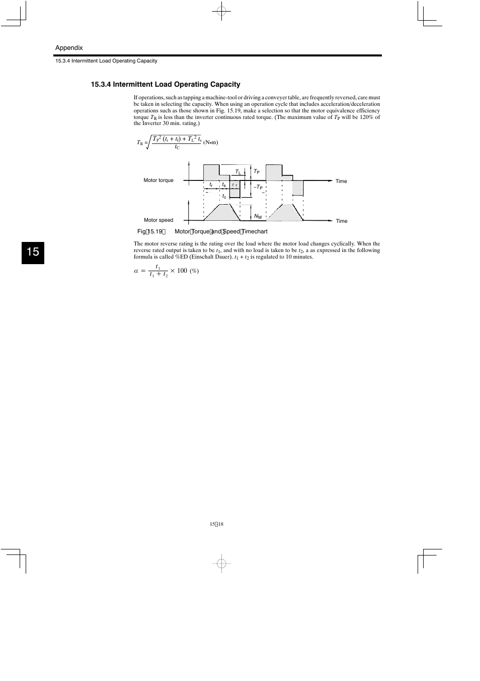 4 intermittent load operating capacity | Yaskawa Varispeed 626M5 User Manual | Page 290 / 305