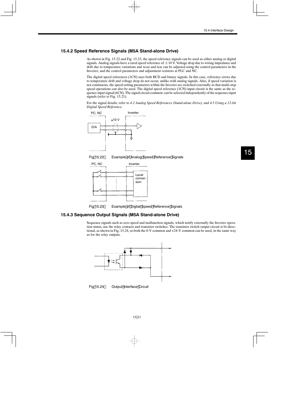2 speed reference signals (m5a stand-alone drive), 3 sequence output signals (m5a stand-alone drive) | Yaskawa Varispeed 626M5 User Manual | Page 293 / 305