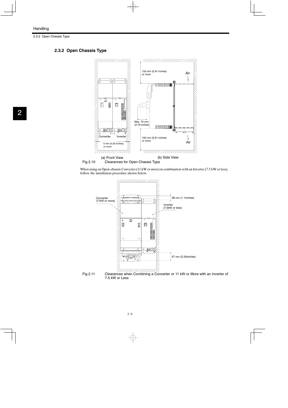 2 open chassis type | Yaskawa Varispeed 626M5 User Manual | Page 37 / 305