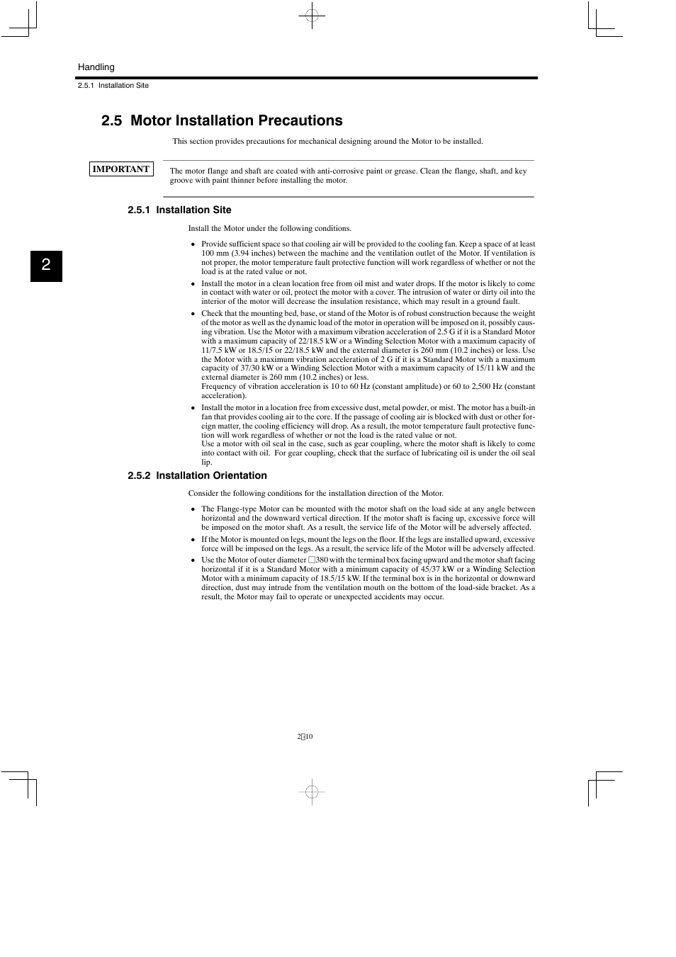 5 motor installation precautions, 1 installation site, 2 installation orientation | Yaskawa Varispeed 626M5 User Manual | Page 39 / 305