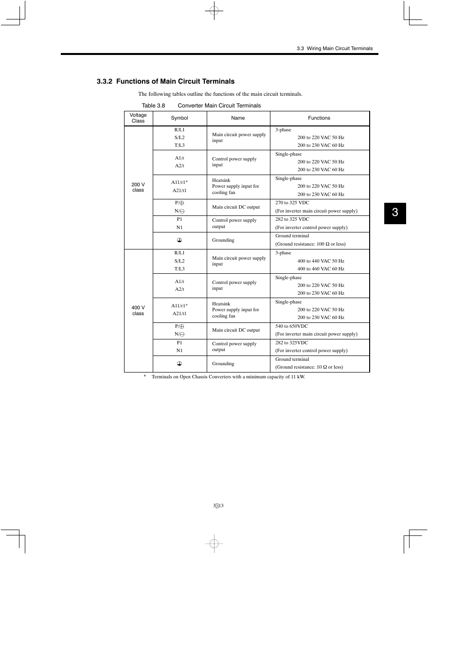 2 functions of main circuit terminals | Yaskawa Varispeed 626M5 User Manual | Page 53 / 305