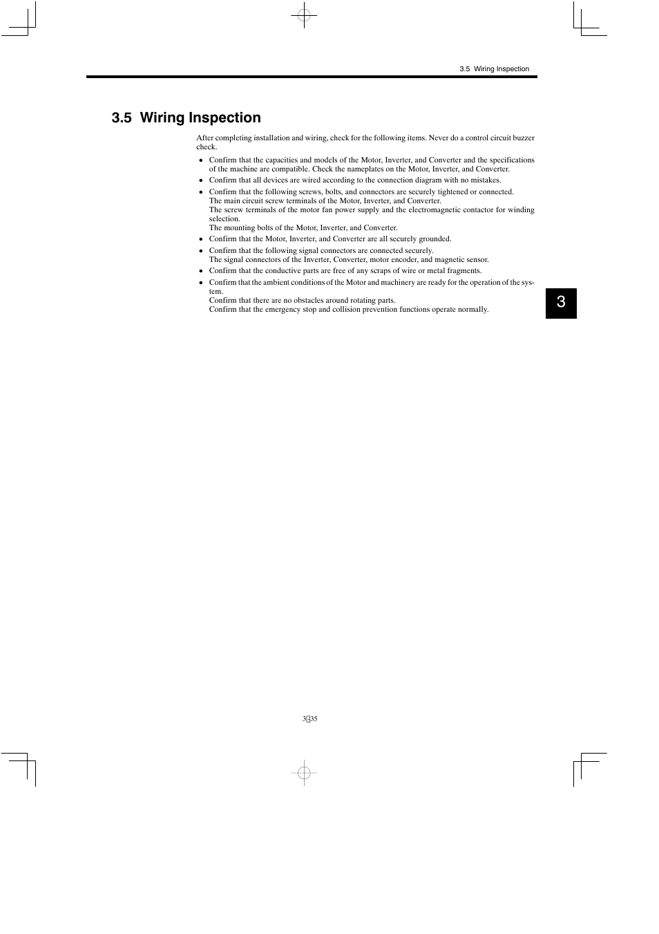5 wiring inspection | Yaskawa Varispeed 626M5 User Manual | Page 75 / 305