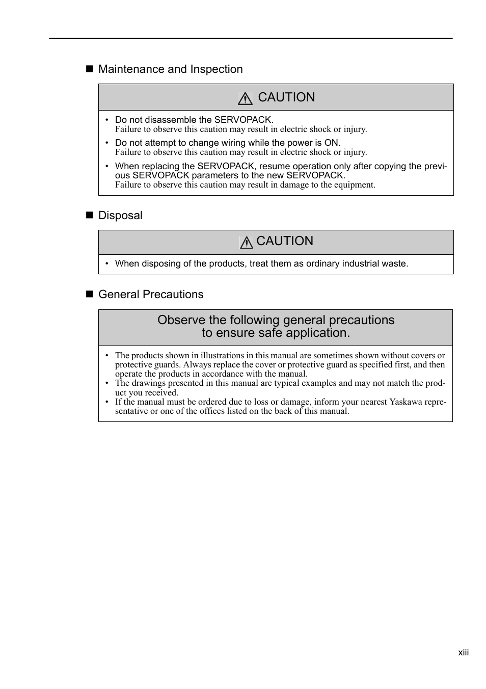 Caution | Yaskawa Sigma-5 User Manual: Operation of Digital Operator User Manual | Page 13 / 145