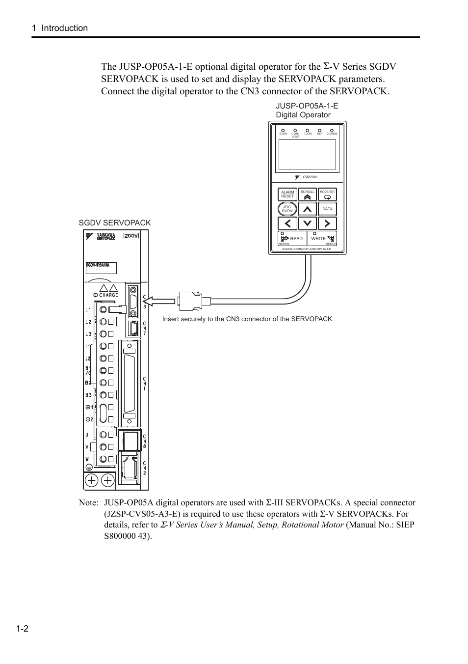 1 introduction 1-2 | Yaskawa Sigma-5 User Manual: Operation of Digital Operator User Manual | Page 19 / 145