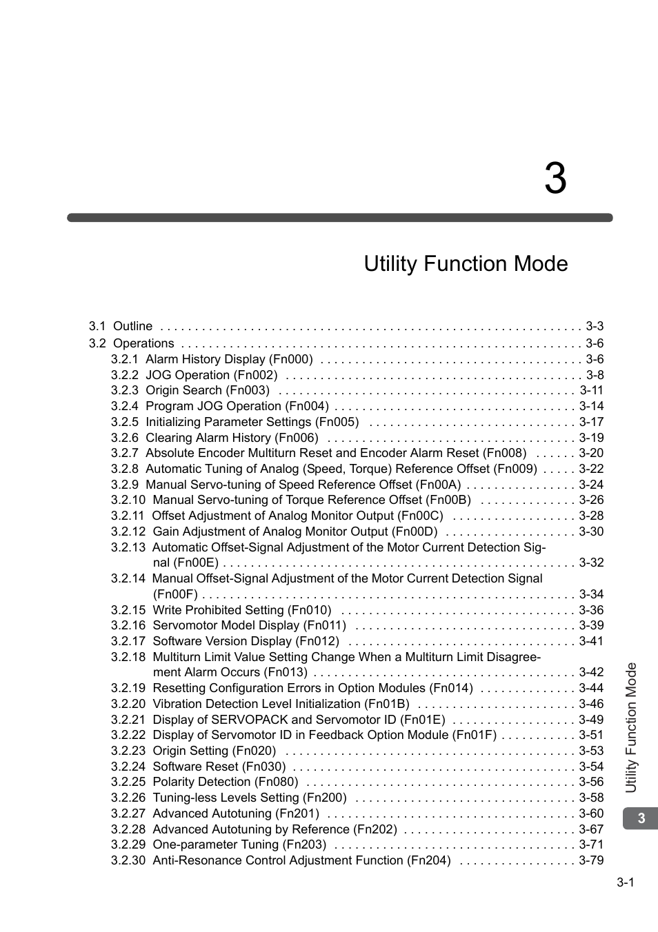 3 utility function mode, Utility function mode | Yaskawa Sigma-5 User Manual: Operation of Digital Operator User Manual | Page 35 / 145