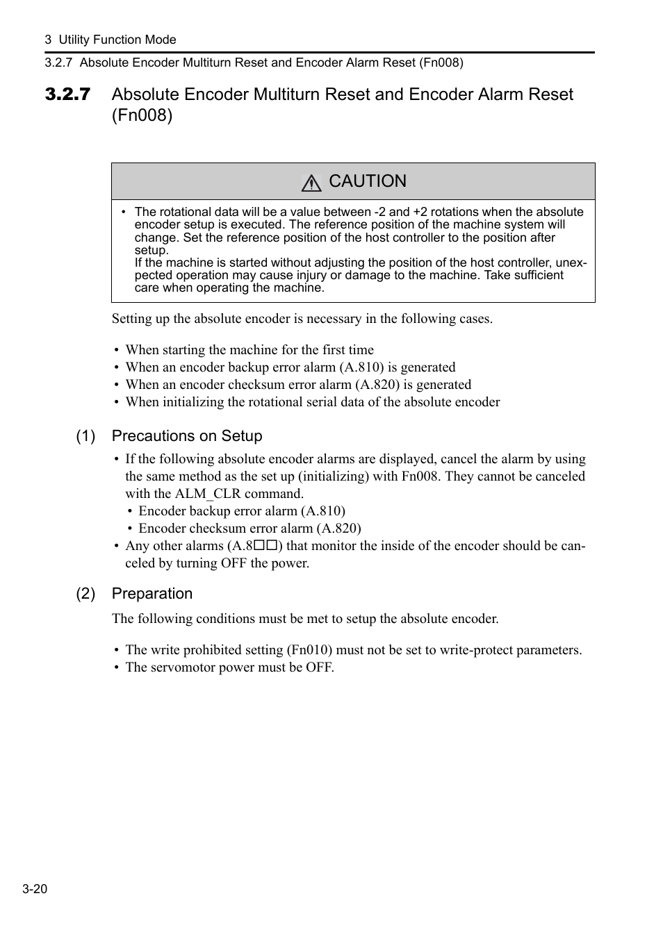 Caution | Yaskawa Sigma-5 User Manual: Operation of Digital Operator User Manual | Page 54 / 145