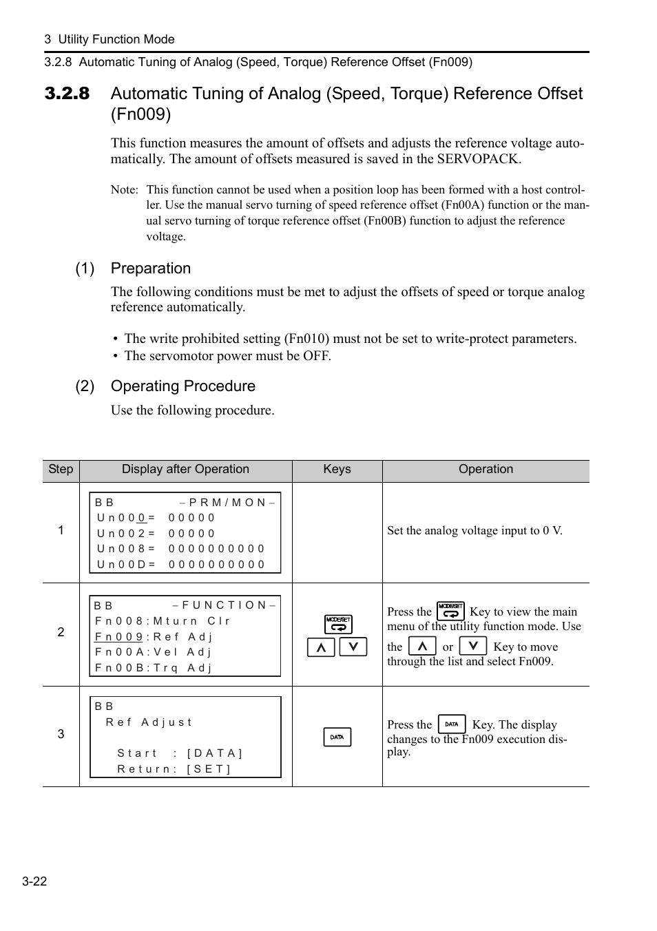 1) preparation, 2) operating procedure | Yaskawa Sigma-5 User Manual: Operation of Digital Operator User Manual | Page 56 / 145