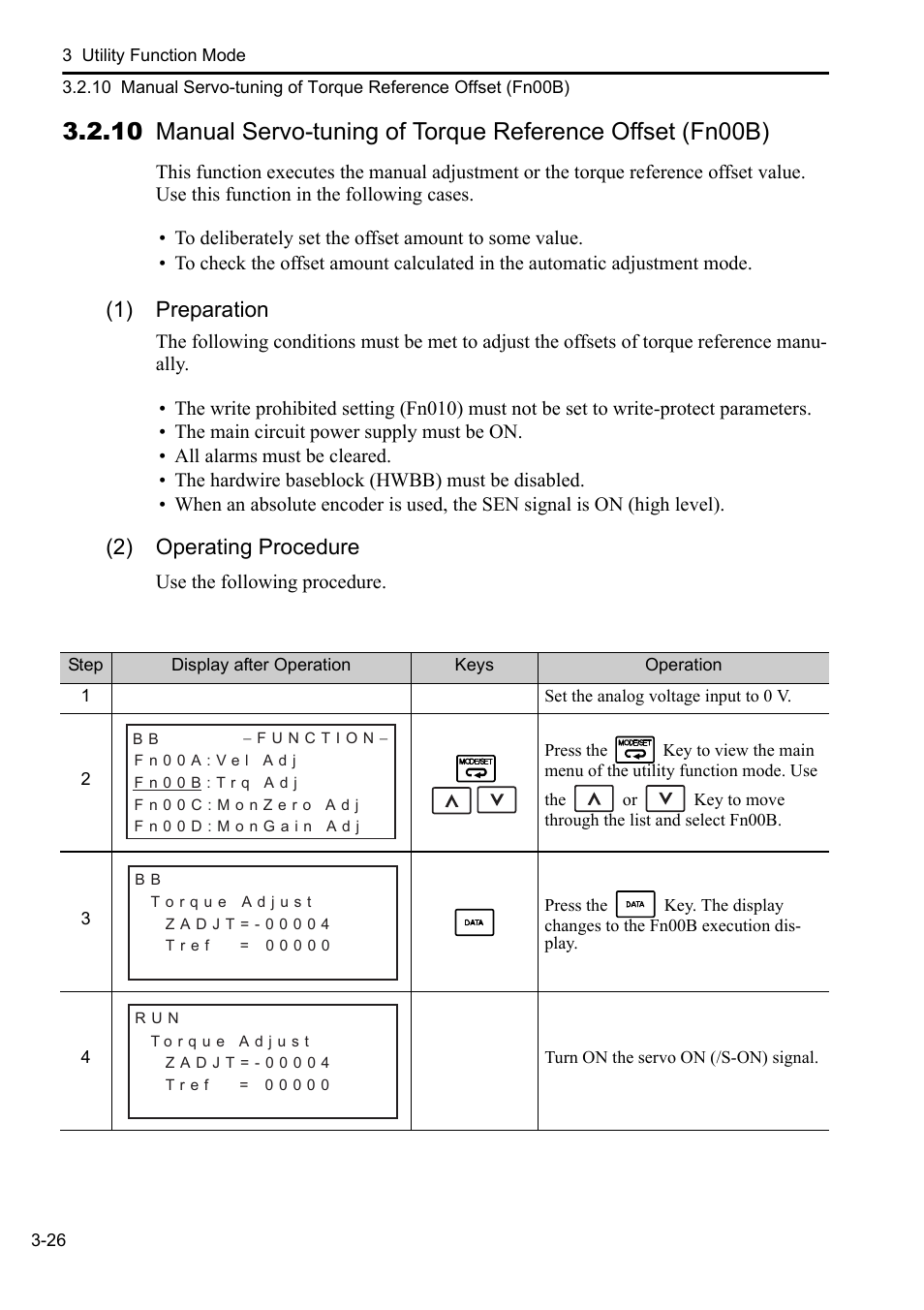 1) preparation, 2) operating procedure | Yaskawa Sigma-5 User Manual: Operation of Digital Operator User Manual | Page 60 / 145