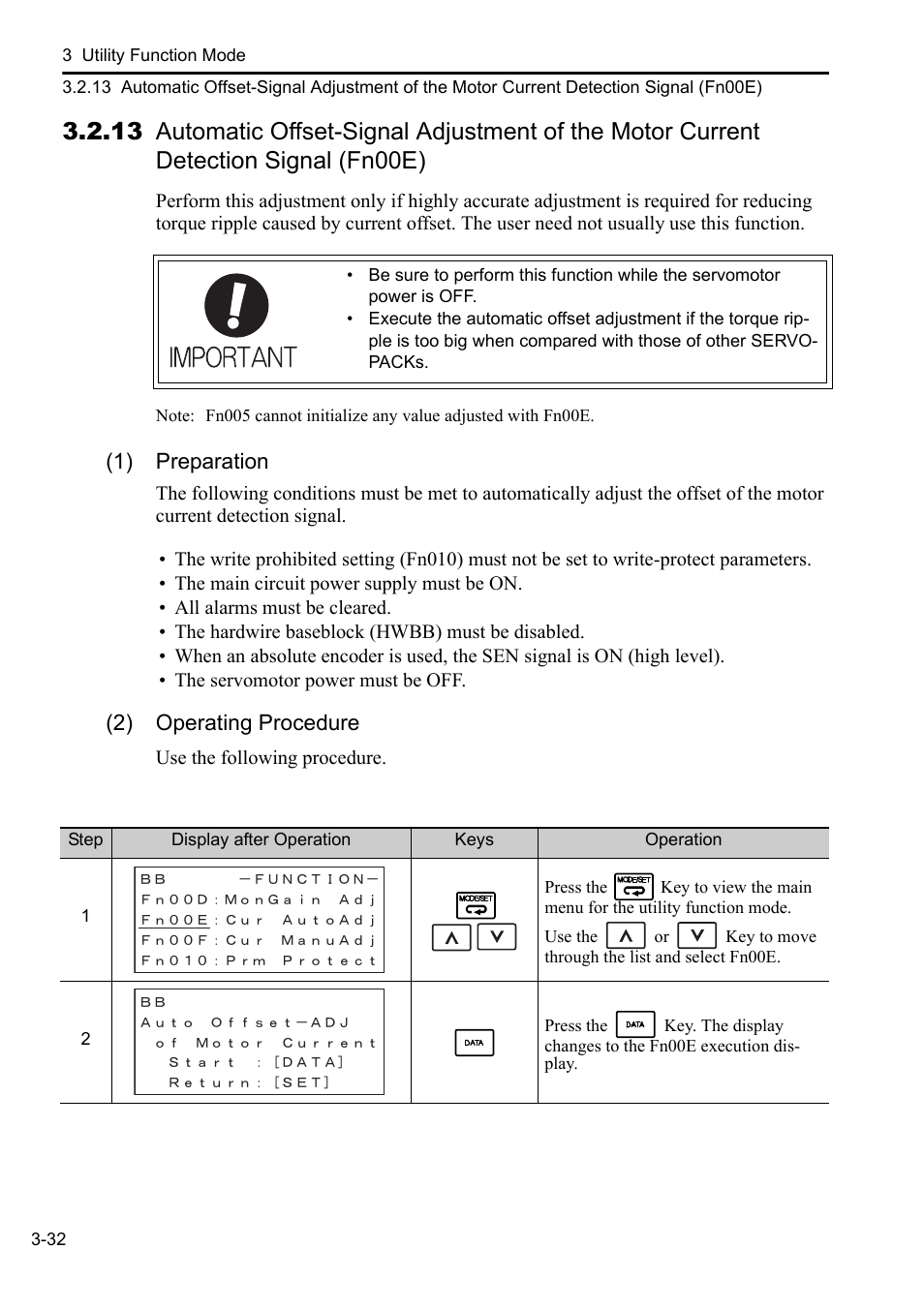 1) preparation, 2) operating procedure | Yaskawa Sigma-5 User Manual: Operation of Digital Operator User Manual | Page 66 / 145