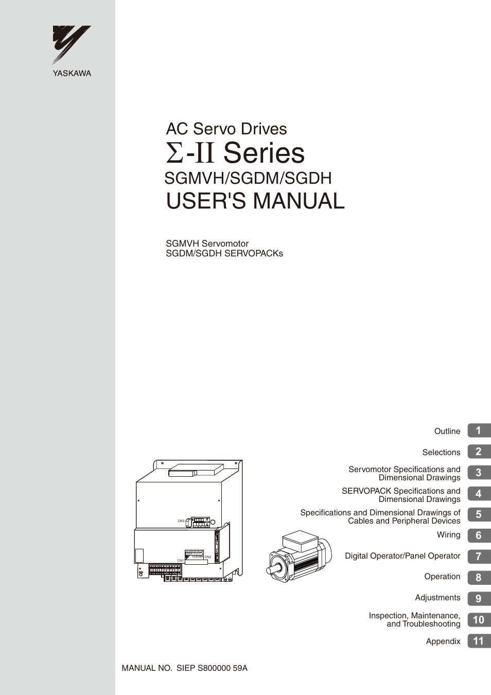 Yaskawa Sigma II Series SGMVH User Manual | 339 pages