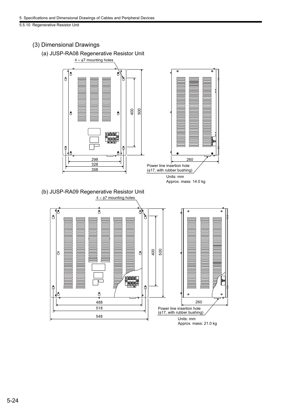 24 (3) dimensional drawings | Yaskawa Sigma II Series SGMVH User Manual | Page 105 / 339