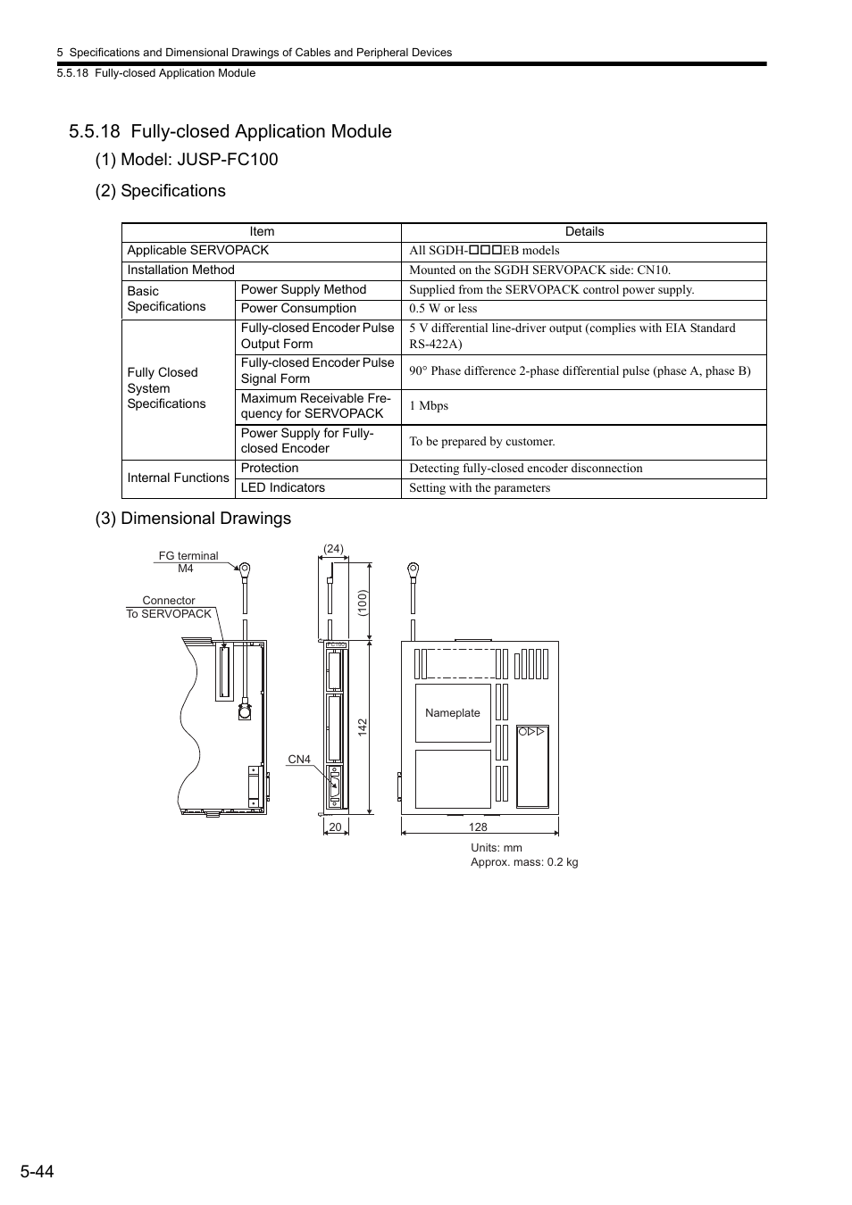 18 fully-closed application module | Yaskawa Sigma II Series SGMVH User Manual | Page 125 / 339