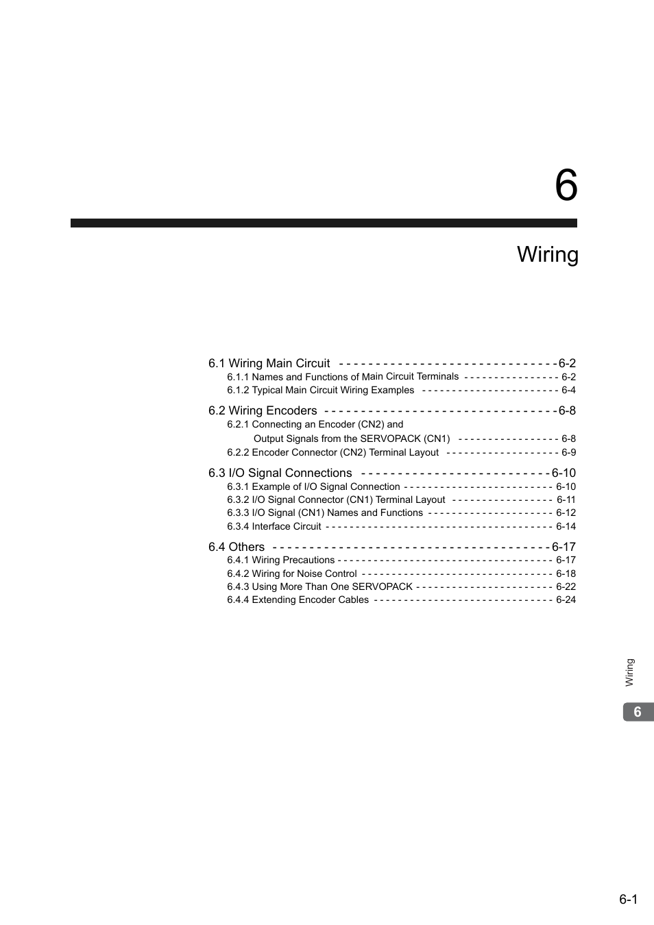 6 wiring, Wiring | Yaskawa Sigma II Series SGMVH User Manual | Page 126 / 339