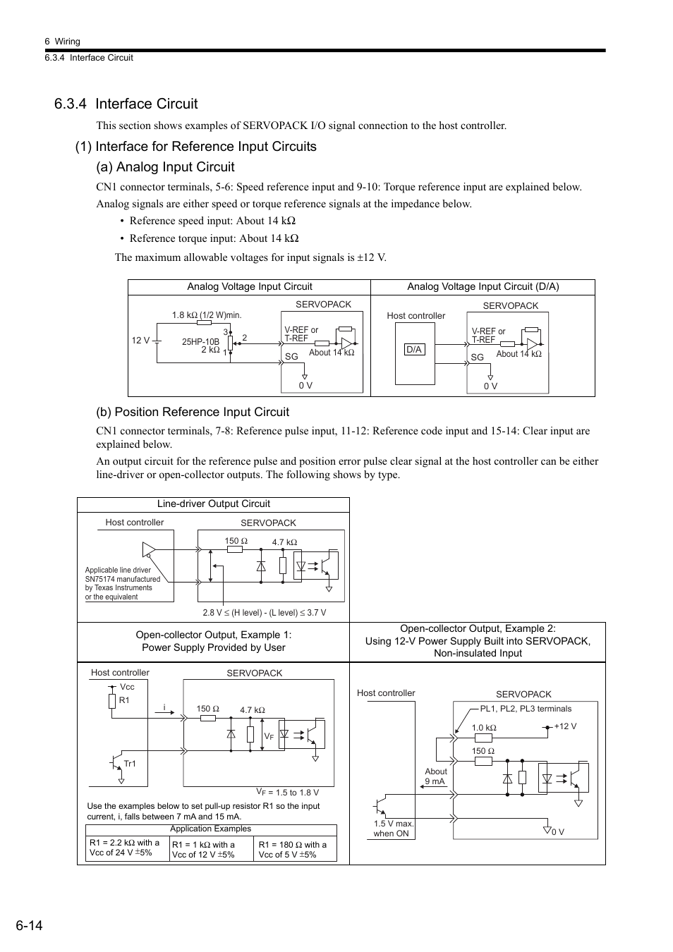 4 interface circuit, B) position reference input circuit | Yaskawa Sigma II Series SGMVH User Manual | Page 139 / 339