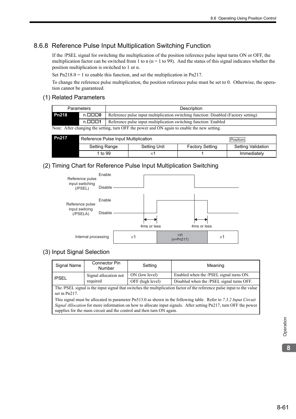 1) related parameters | Yaskawa Sigma II Series SGMVH User Manual | Page 242 / 339