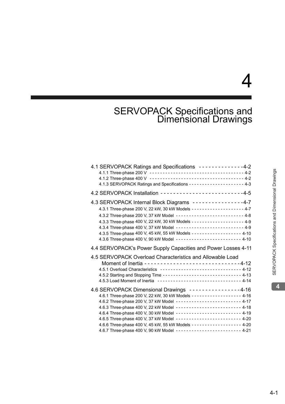 Servopack specifications and dimensional drawings | Yaskawa Sigma II Series SGMVH User Manual | Page 61 / 339