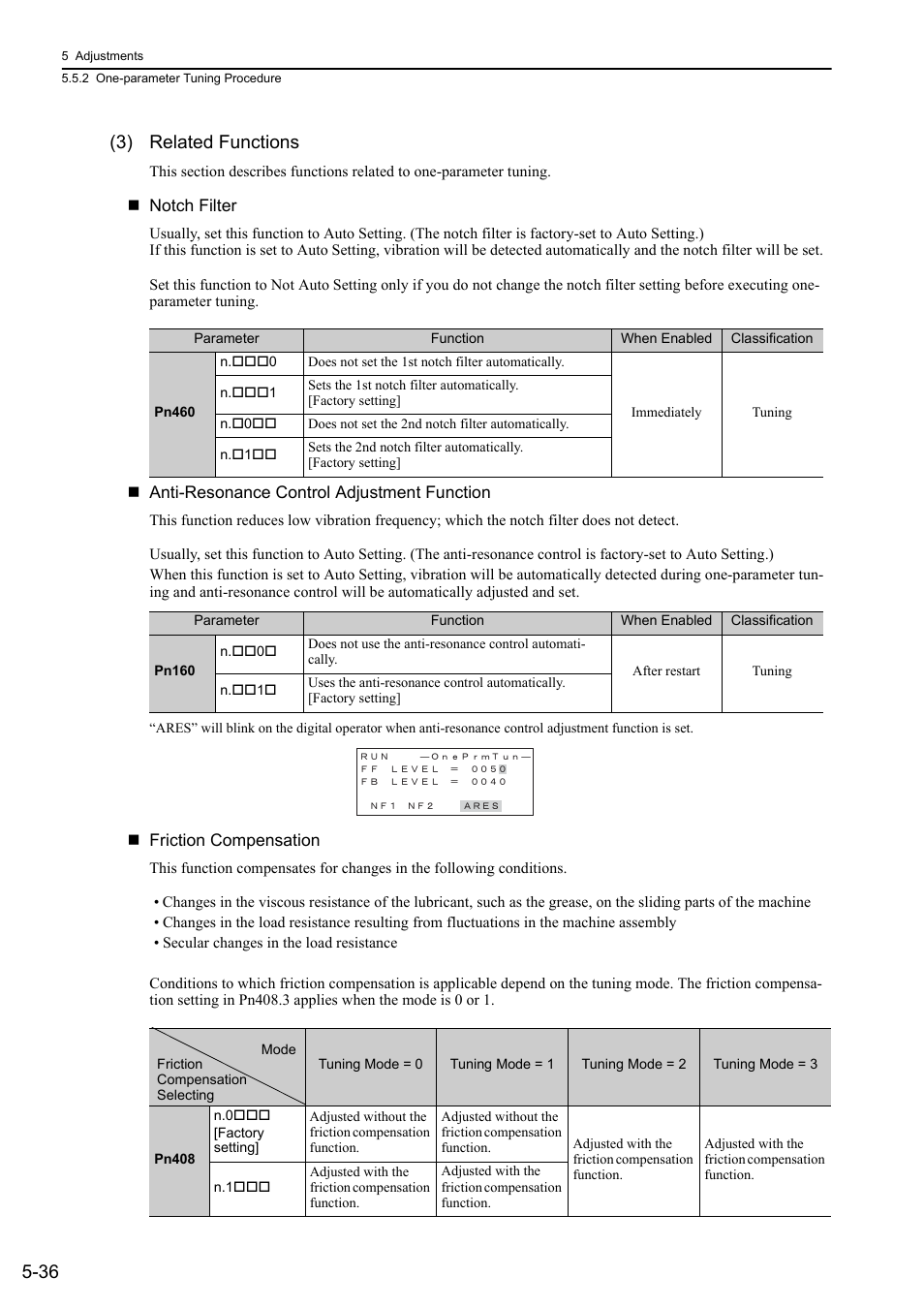36 (3) related functions | Yaskawa Sigma-5 User Manual: Design and Maintenance - Rotary Motors User Manual | Page 173 / 329