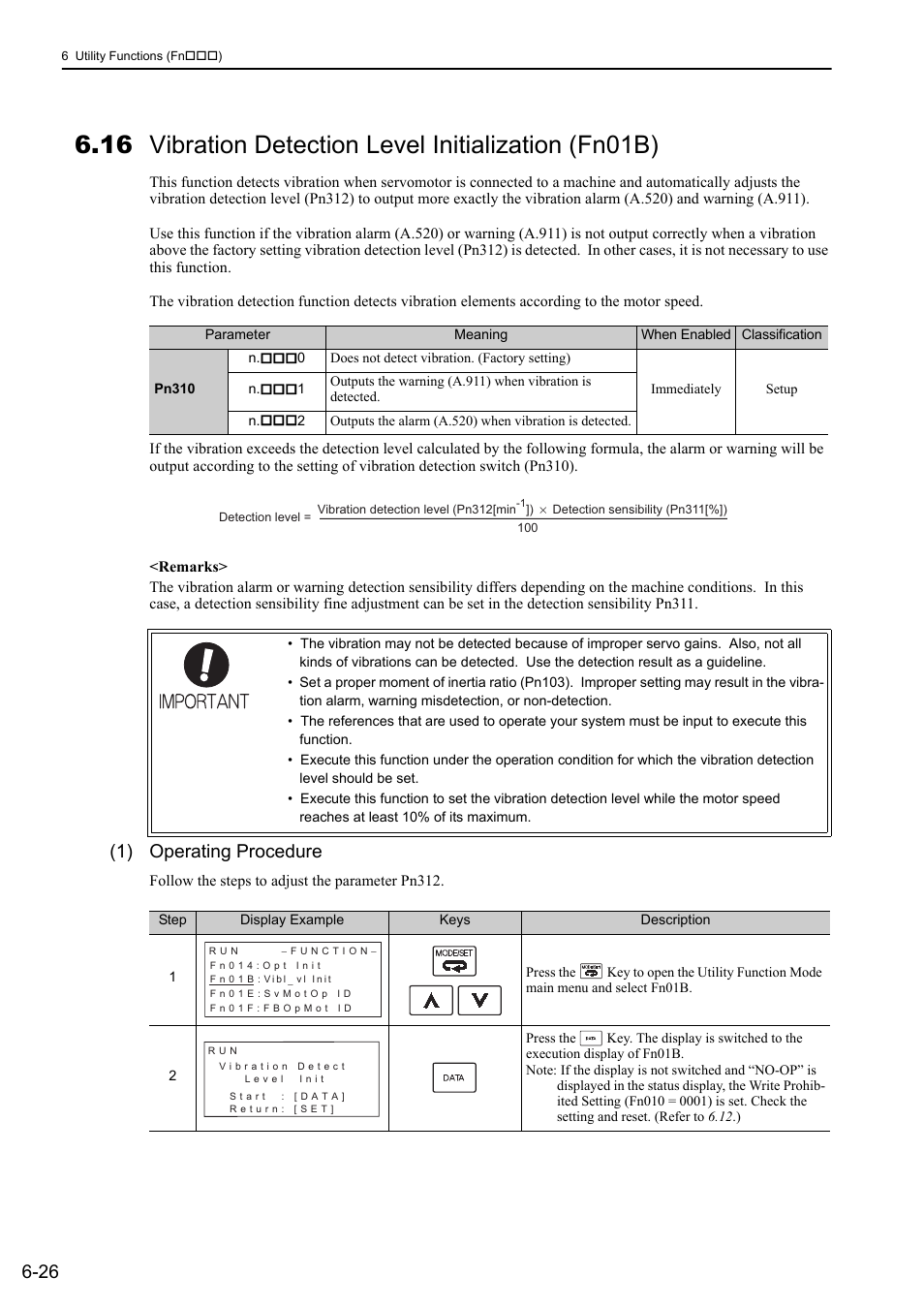 1) operating procedure | Yaskawa Sigma-5 User Manual: Design and Maintenance - Rotary Motors User Manual | Page 228 / 329