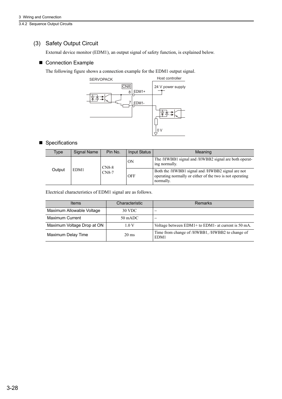 28 (3) safety output circuit | Yaskawa Sigma-5 User Manual: Design and Maintenance - Rotary Motors User Manual | Page 72 / 329