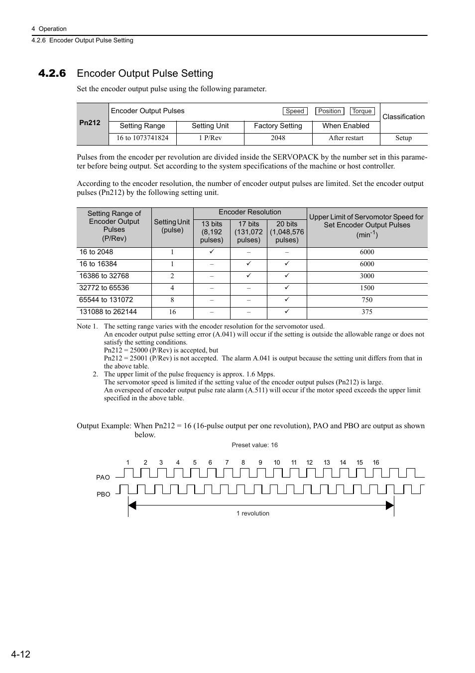 6 encoder output pulse setting | Yaskawa Sigma-5 User Manual: Design and Maintenance - Rotary Motors User Manual | Page 95 / 329