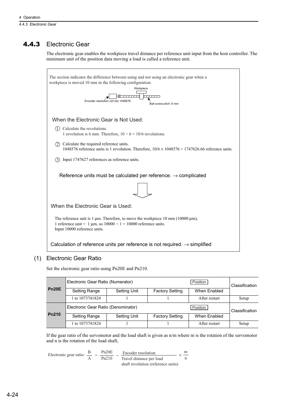 3 electronic gear, 1) electronic gear ratio, Rotation | Yaskawa Sigma-5 User Manual: Design and Maintenance - Rotary Motors MECHATROLINK-III Communications Reference User Manual | Page 109 / 391