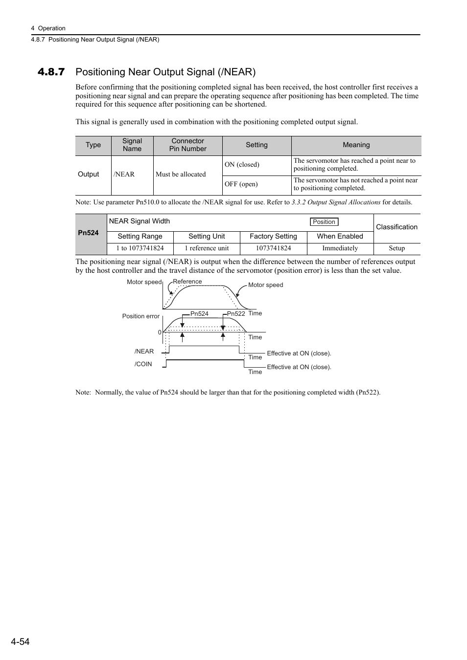 7 positioning near output signal (/near) | Yaskawa Sigma-5 User Manual: Design and Maintenance - Rotary Motors MECHATROLINK-III Communications Reference User Manual | Page 139 / 391