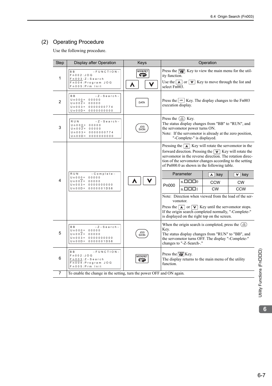 2) operating procedure | Yaskawa Sigma-5 User Manual: Design and Maintenance - Rotary Motors MECHATROLINK-III Communications Reference User Manual | Page 233 / 391