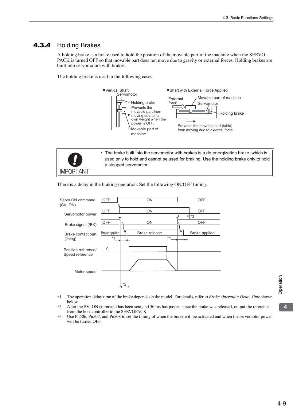 4 holding brakes, Rotation, Mecha | Yaskawa Sigma-5 User Manual: Design and Maintenance - Rotary Motors MECHATROLINK-III Communications Reference User Manual | Page 94 / 391