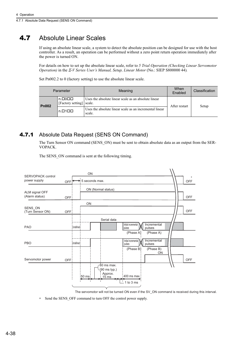 7 absolute linear scales, 1 absolute data request (sens on command) | Yaskawa Sigma-5 User Manual: Design and Maintenance - Linear Motors MECHATROLINK-III Communications Reference User Manual | Page 126 / 357