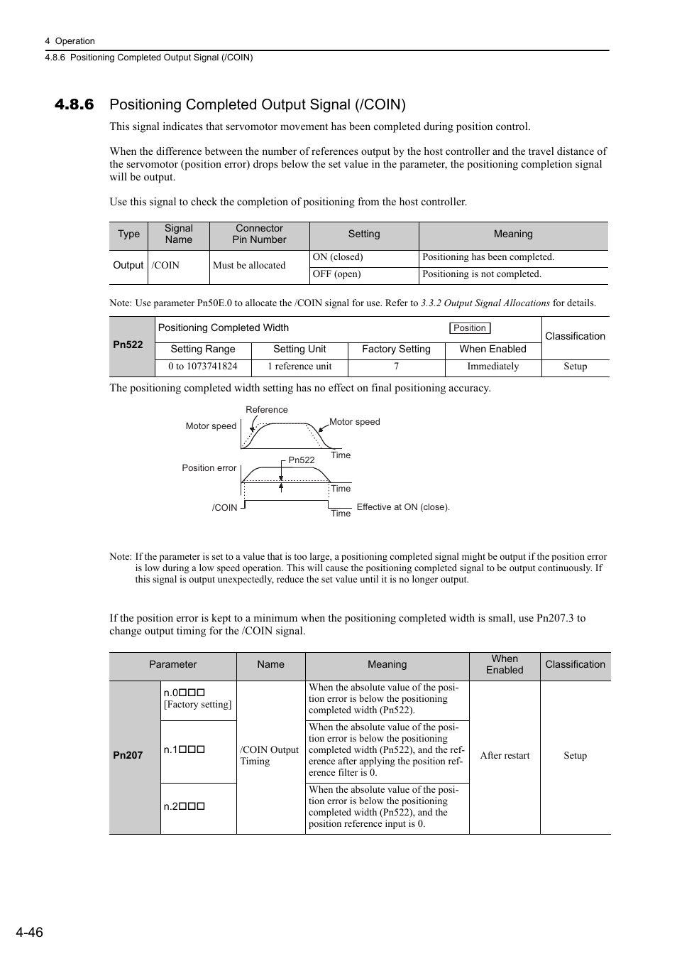 6 positioning completed output signal (/coin) | Yaskawa Sigma-5 User Manual: Design and Maintenance - Linear Motors MECHATROLINK-III Communications Reference User Manual | Page 134 / 357