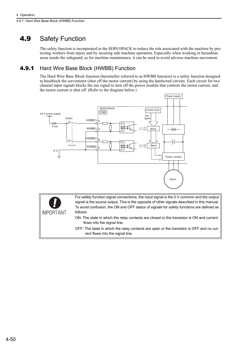 9 safety function, 1 hard wire base block (hwbb) function | Yaskawa Sigma-5 User Manual: Design and Maintenance - Linear Motors MECHATROLINK-III Communications Reference User Manual | Page 138 / 357