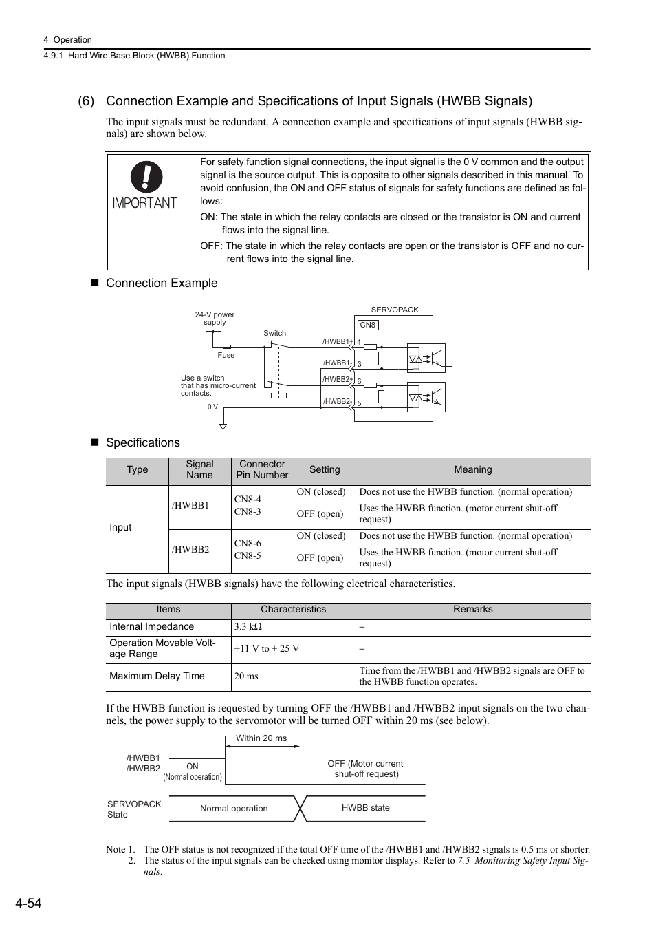 Connection example specifications | Yaskawa Sigma-5 User Manual: Design and Maintenance - Linear Motors MECHATROLINK-III Communications Reference User Manual | Page 142 / 357