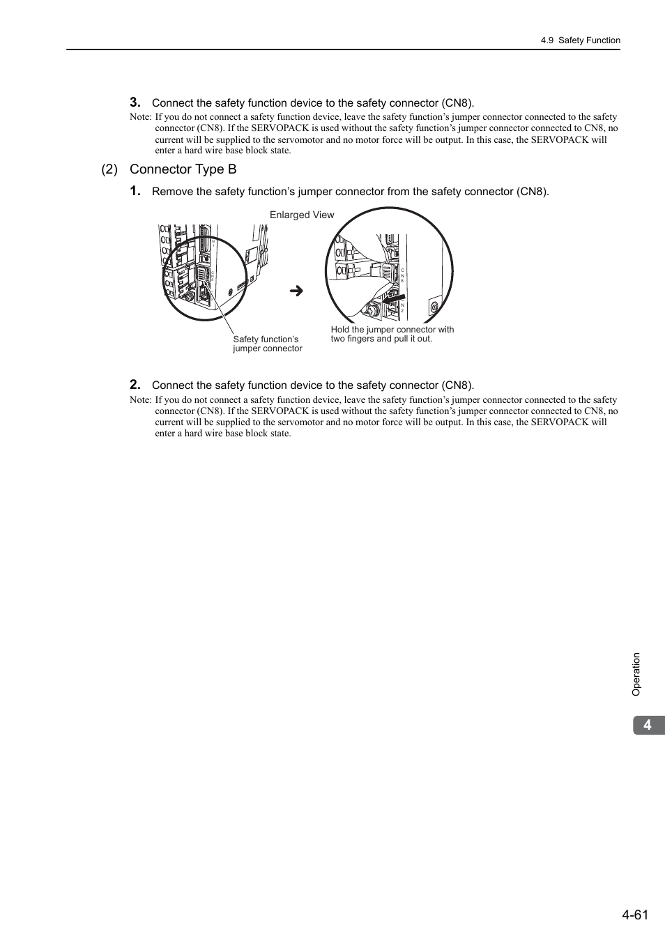 2) connector type b 1 | Yaskawa Sigma-5 User Manual: Design and Maintenance - Linear Motors MECHATROLINK-III Communications Reference User Manual | Page 149 / 357