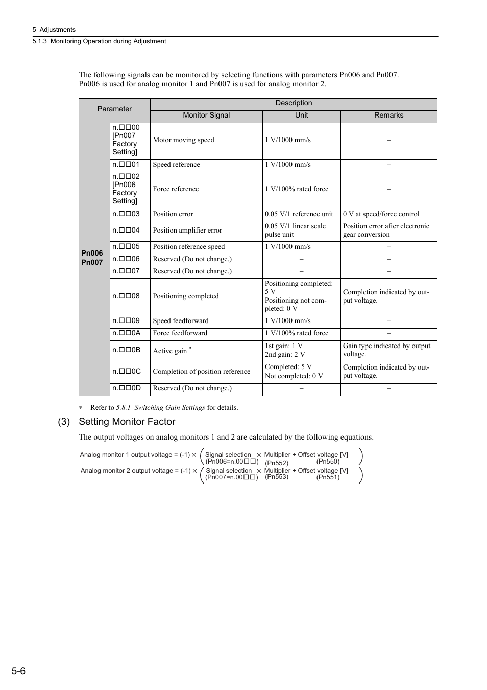 3) setting monitor factor | Yaskawa Sigma-5 User Manual: Design and Maintenance - Linear Motors MECHATROLINK-III Communications Reference User Manual | Page 156 / 357