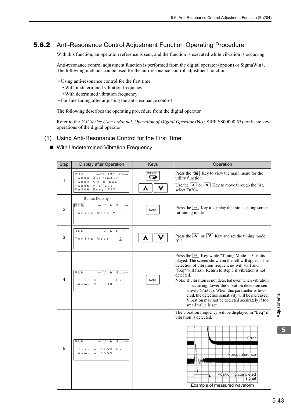 1) using anti-resonance control for the first time, Lin ear | Yaskawa Sigma-5 User Manual: Design and Maintenance - Linear Motors MECHATROLINK-III Communications Reference User Manual | Page 193 / 357
