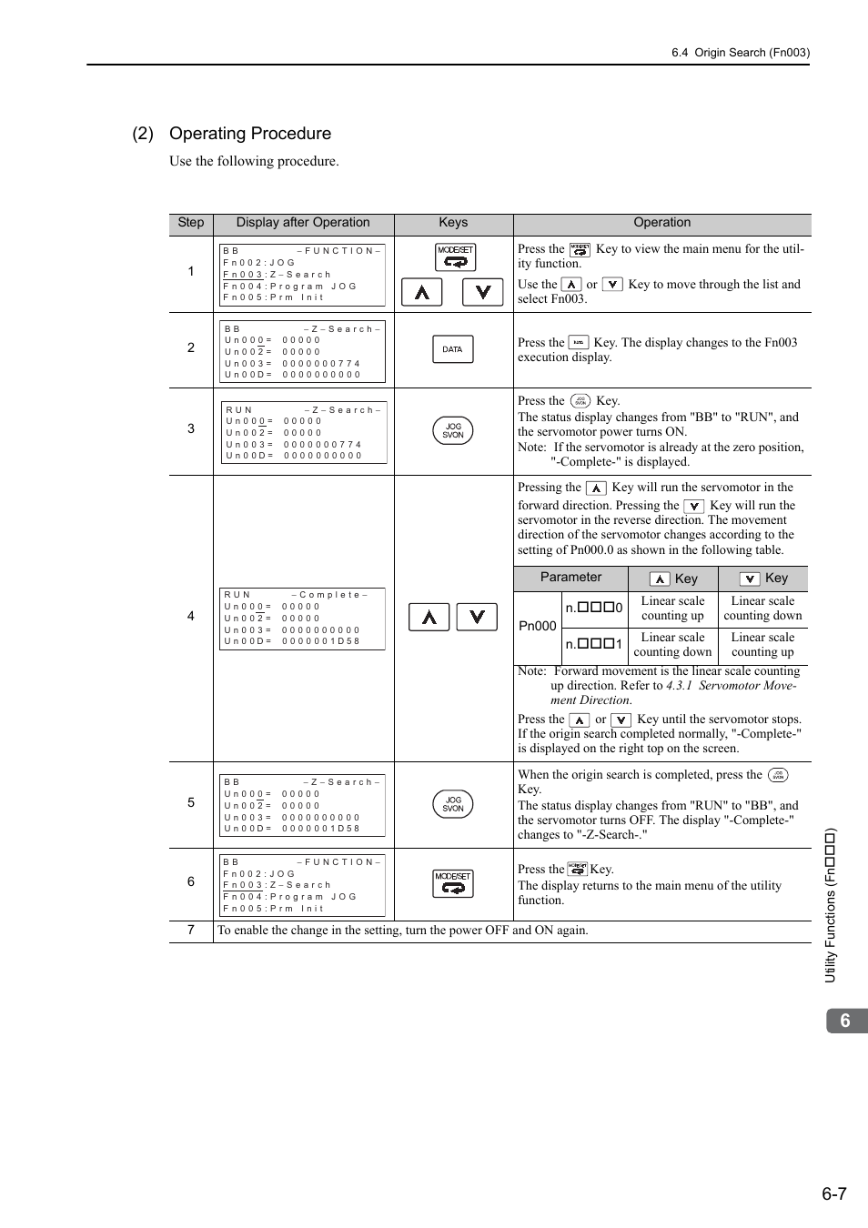 2) operating procedure | Yaskawa Sigma-5 User Manual: Design and Maintenance - Linear Motors MECHATROLINK-III Communications Reference User Manual | Page 222 / 357