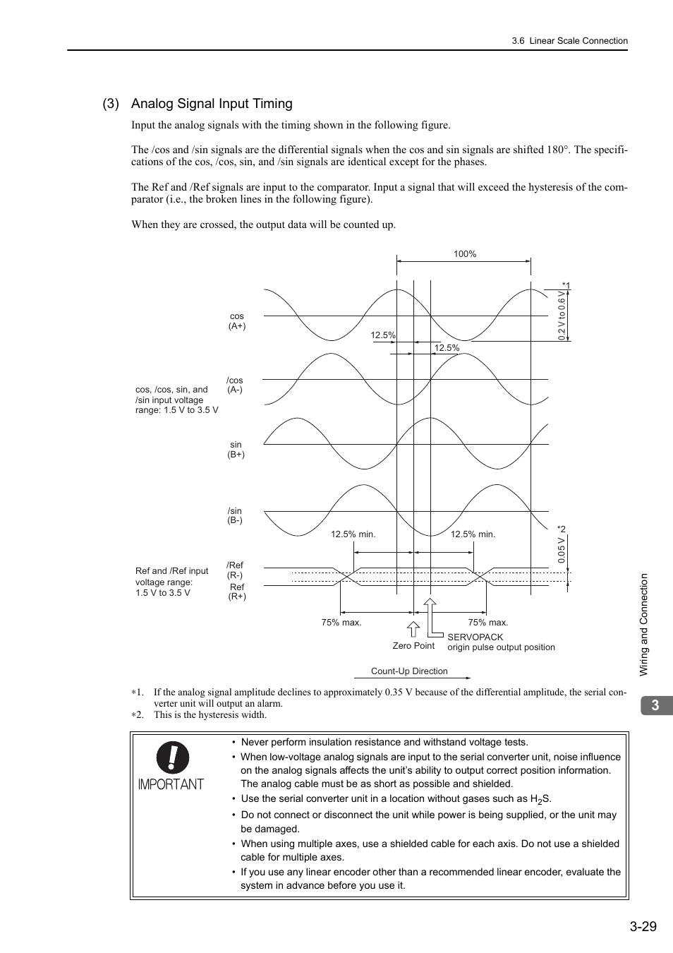 3) analog signal input timing, Rotation | Yaskawa Sigma-5 User Manual: Design and Maintenance - Linear Motors MECHATROLINK-III Communications Reference User Manual | Page 77 / 357