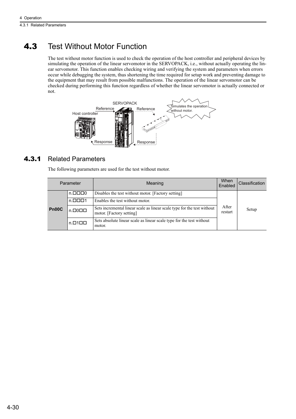 3 test without motor function, 1 related parameters | Yaskawa Sigma-5 User Manual: Design and Maintenance - Linear Motors User Manual | Page 120 / 318